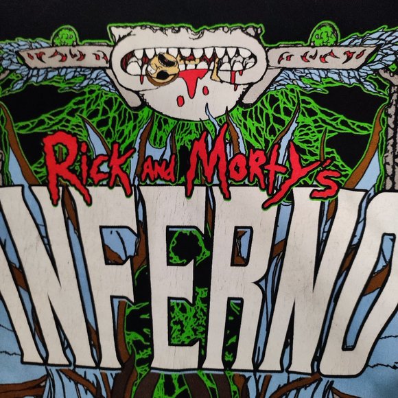 Rick and Morty Inferno black T-shirt men's size XL - Picture 3 of 5